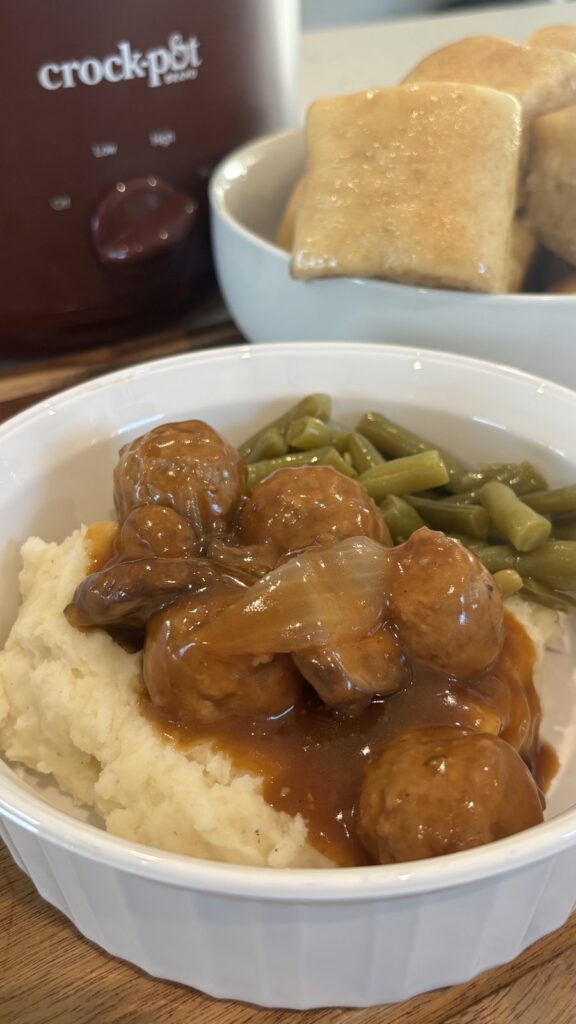 Crockpot Salisbury Meatballs