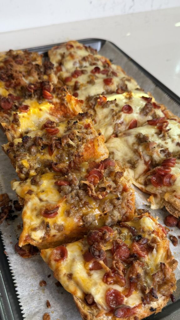 Meat Lovers French Bread Pizzas