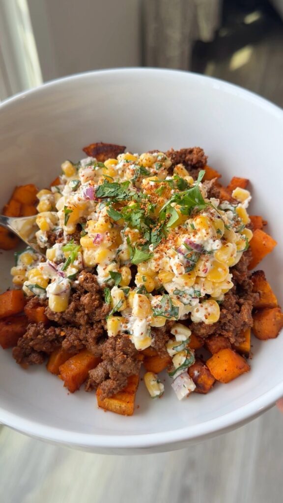 Mexican Street Corn Sweet Potato Bowls