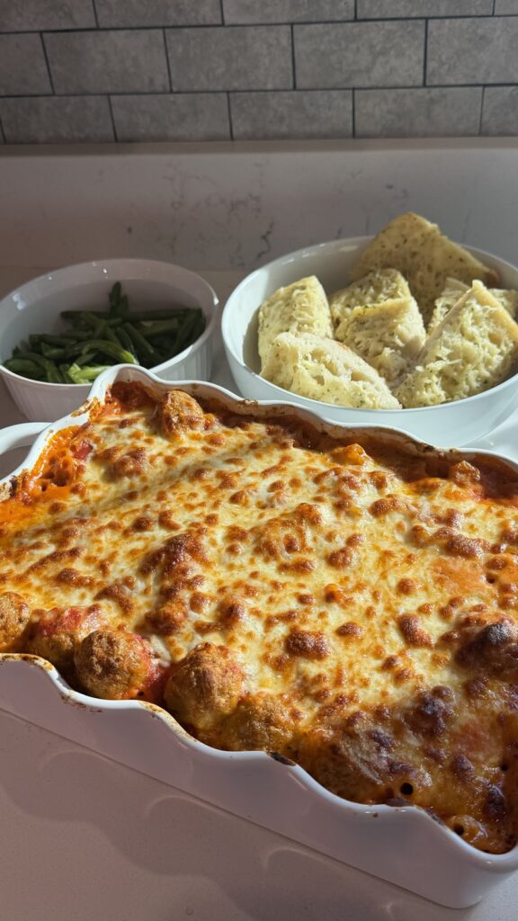 One Pan Dump & Go Creamy Meatballs and Pasta
